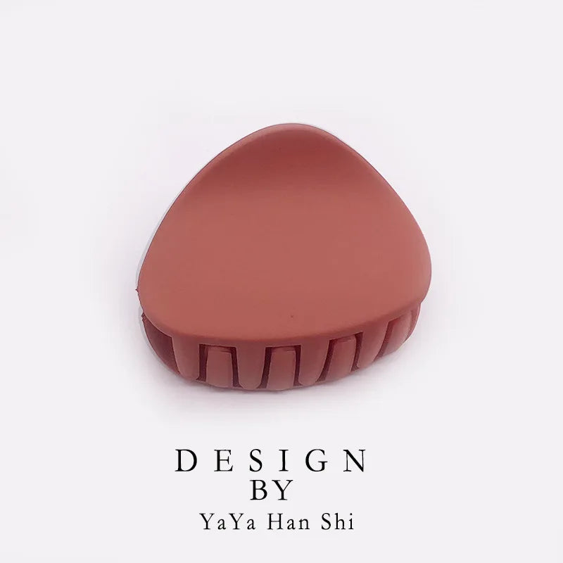 Korean Fashion Design Women Hair Claw Solid Color Hair Crab Retro Square Scrub Hair Clips - Korvel