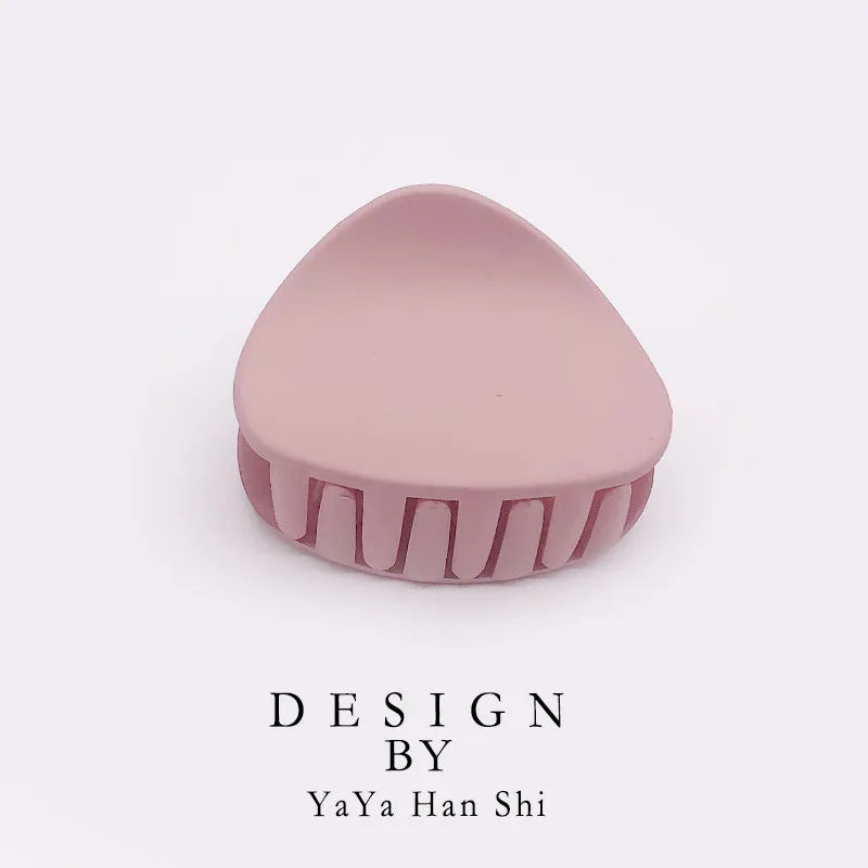 Korean Fashion Design Women Hair Claw Solid Color Hair Crab Retro Square Scrub Hair Clips - Korvel