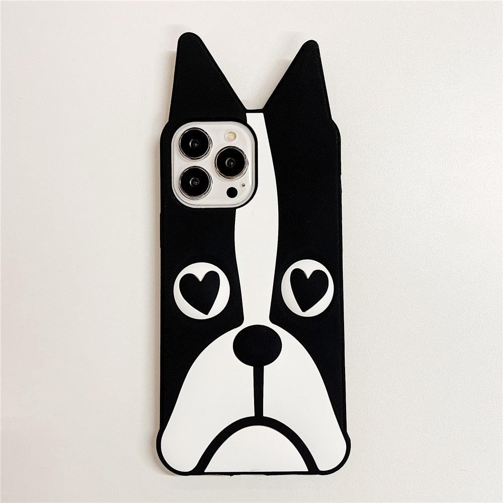 Cute 3D Cartoon Dog Silicone Phone Case for iPhone