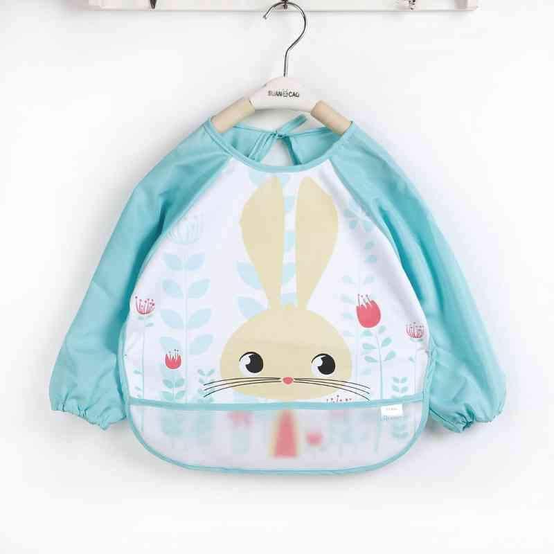 Adorable Waterproof Long Sleeve Baby Feeding Smock with Cartoon Design - Korvel