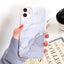 Coque de téléphone en marbre crack mat de luxe pour modèles d'iPhone