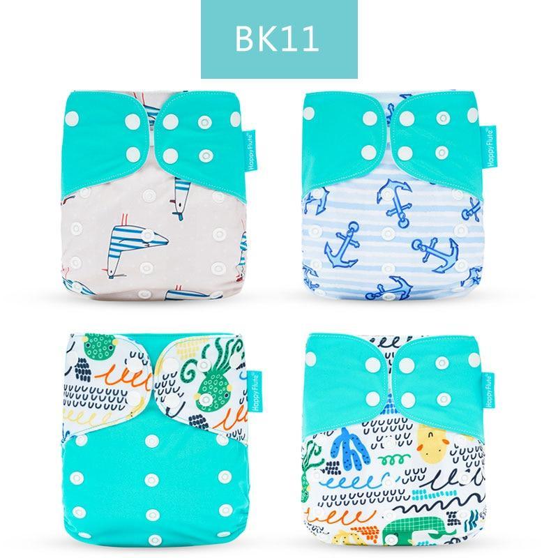 4PCS Eco-friendly Adjustable Cloth Diapers Set for Babies