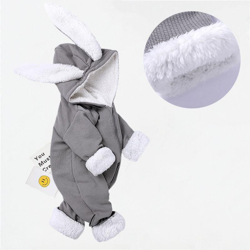 Combinaison Bébé Charmante avec Oreilles de Lapin - Jumpsuit en Coton