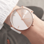 Elegant Women's Rose Gold Leather Watch