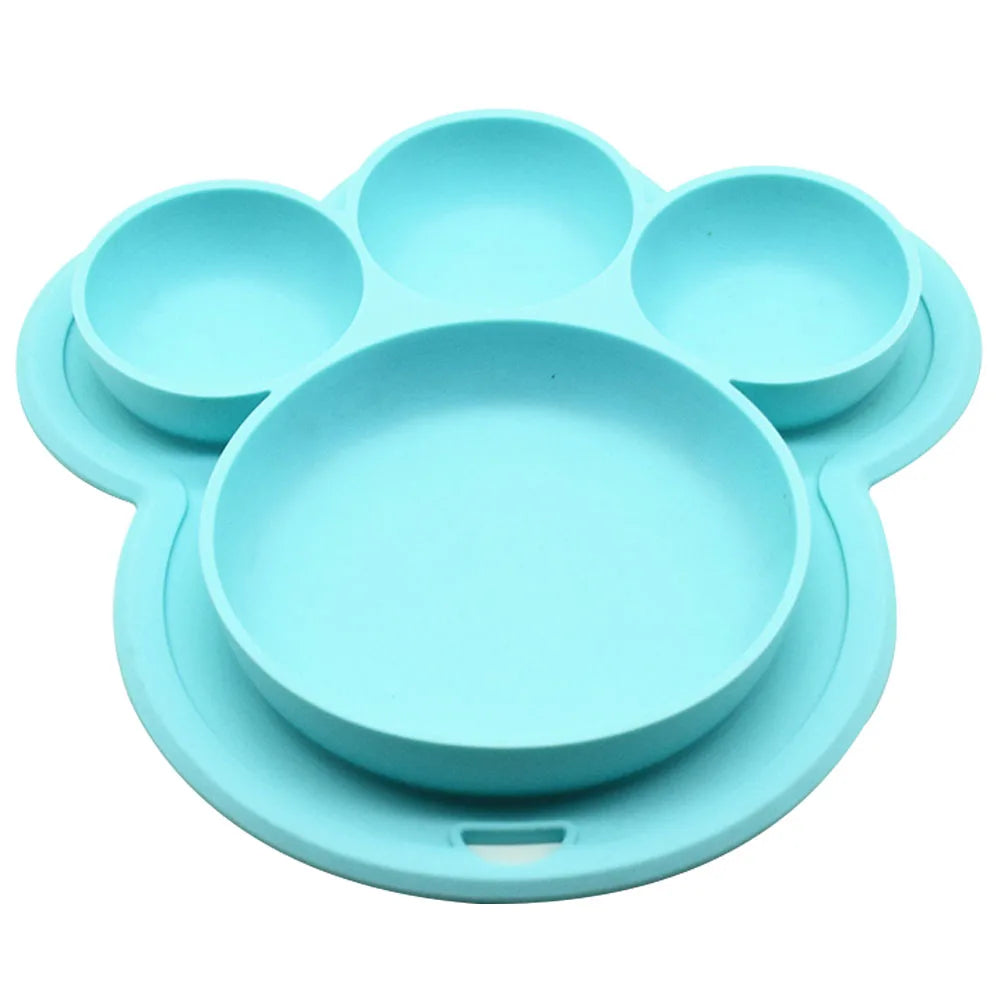 Kids Bear Paw Silicone Feeding Plate - Safe & Fun Tableware
