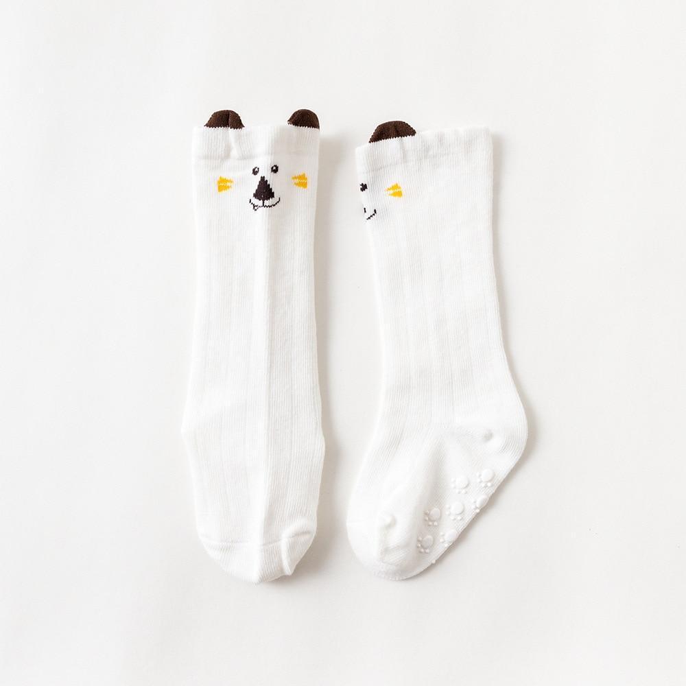 Chaussettes Bébé Blanches Montantes Premium - Design Antidérapant en Coton