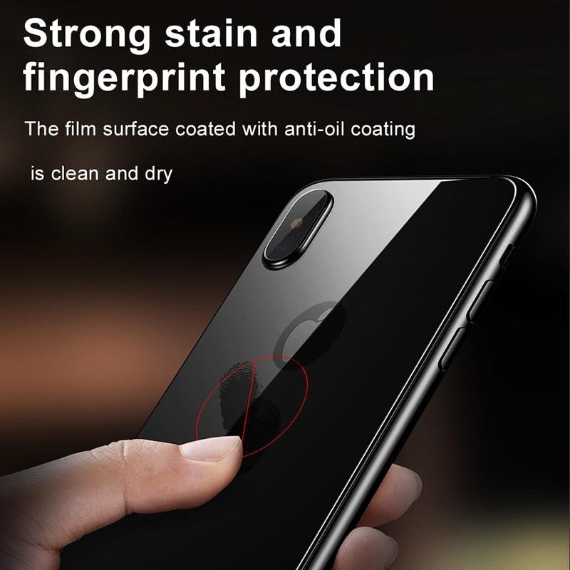 Protecteur arrière en verre trempé 9D pour modèles d'iPhone
