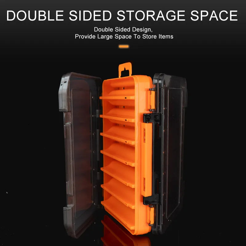 Kingdom Fishing Box 12 14 compartments Fishing Accessories lure Hook Boxes storage Double Sided High Strength Fishing Tackle Box - Korvel