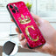 Coque de téléphone à lettres brillantes roses pour iPhone - Protection scintillante