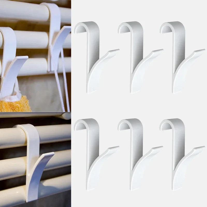 High Quality Hanger For Heated Towel Radiator Rail Clothes Hanger Bath Hook Holder Percha Plegable Scarf Hanger white 6pcs - Korvel