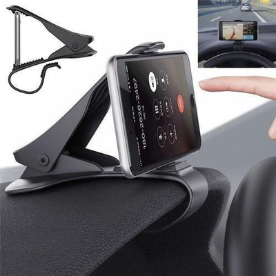 Premium Black Adjustable Car Phone Holder for Smartphones