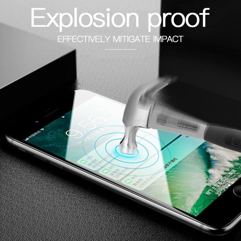 Protecteur d'écran en verre trempé à bords incurvés premium pour iPhone