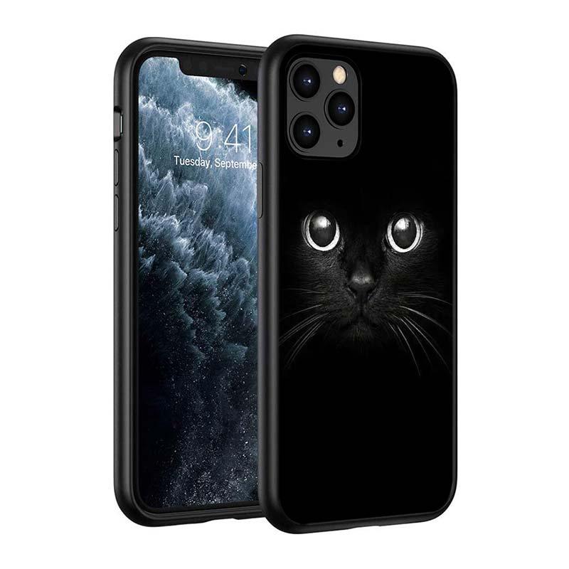 Black Big Eye Cat Phone Case for iPhone Series