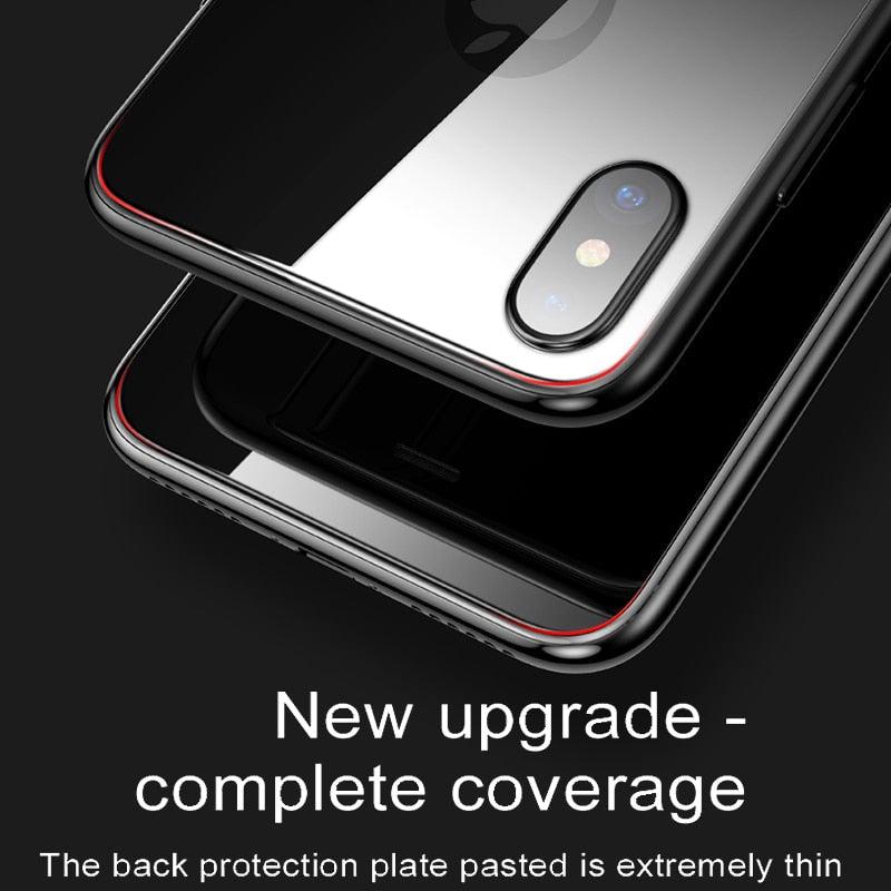 Protecteur arrière en verre trempé 9D pour modèles d'iPhone