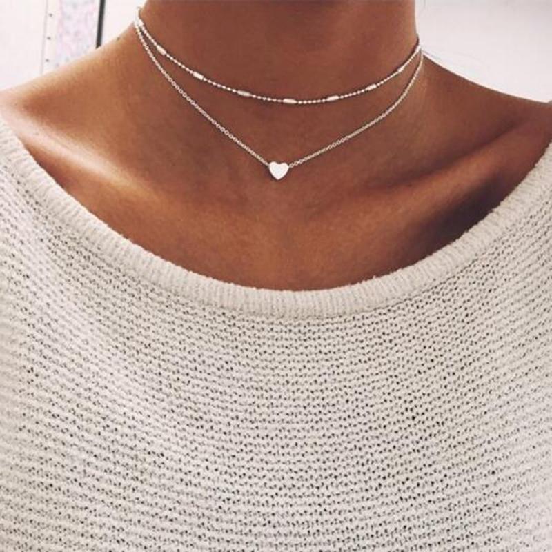 Modern Vintage Multilayer Crystal Gold Choker Necklace