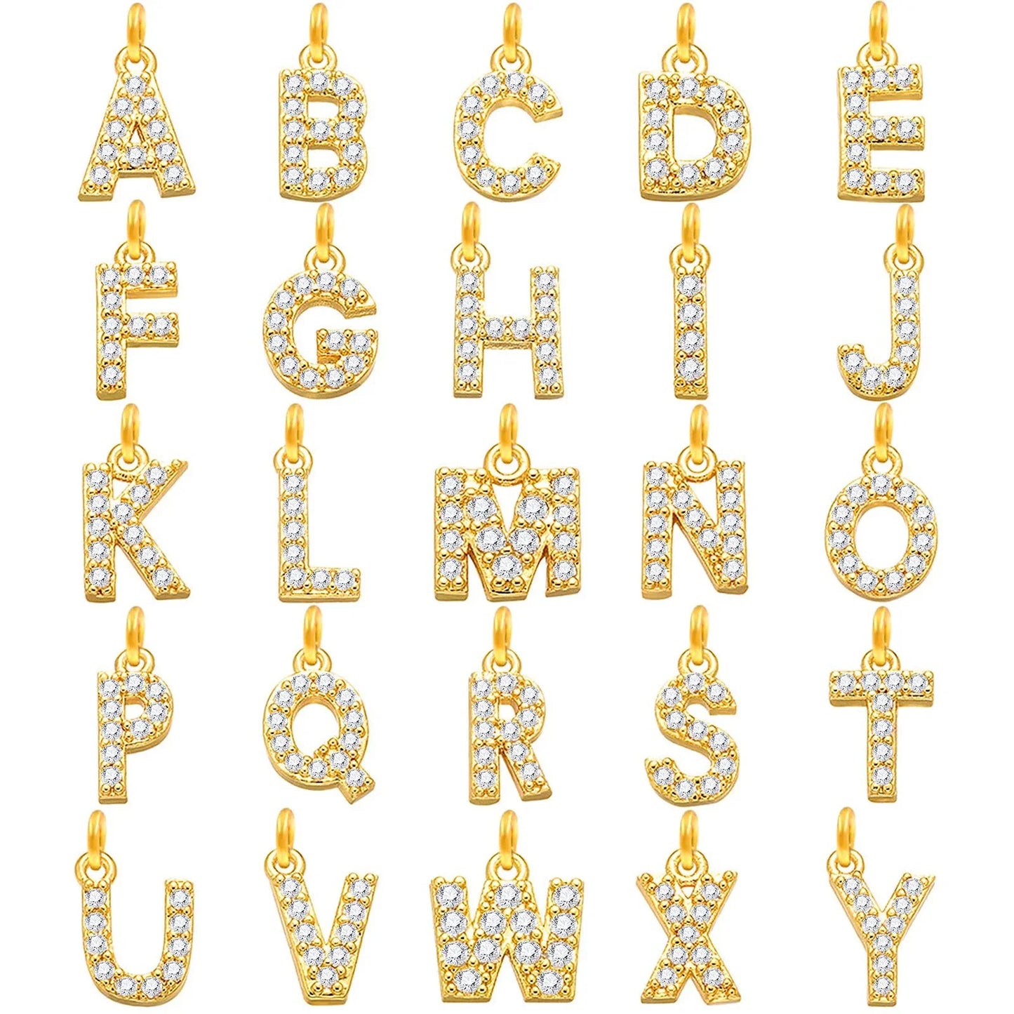 Pulsera de Tobillo Inicial A-Z de Cristal Mandotos para Mujeres - Eslabones Cubanos Dorados