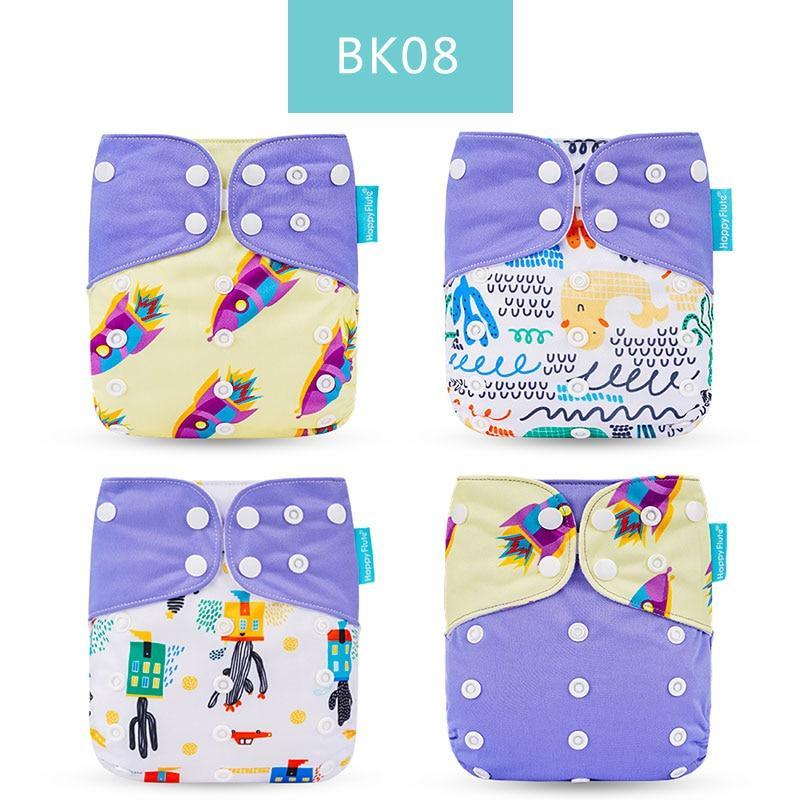 4PCS Eco-friendly Adjustable Cloth Diapers Set for Babies