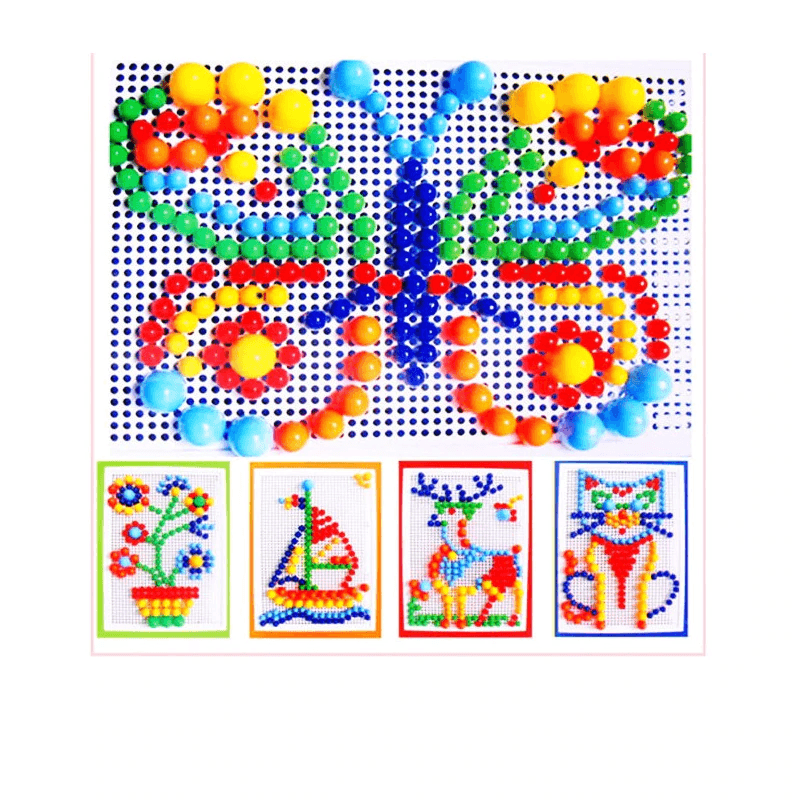 Puzzle éducatif de 296PCS avec des clous en forme de champignon pour enfants