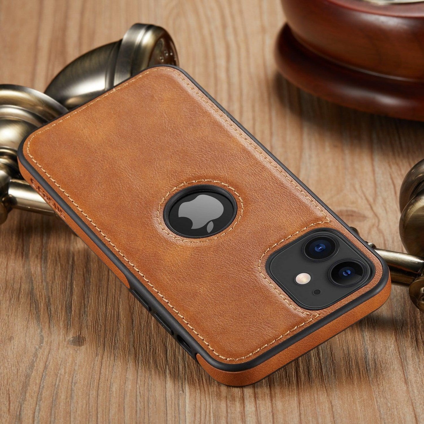 Coque de téléphone en cuir PU de luxe pour iPhone - Protection élégante