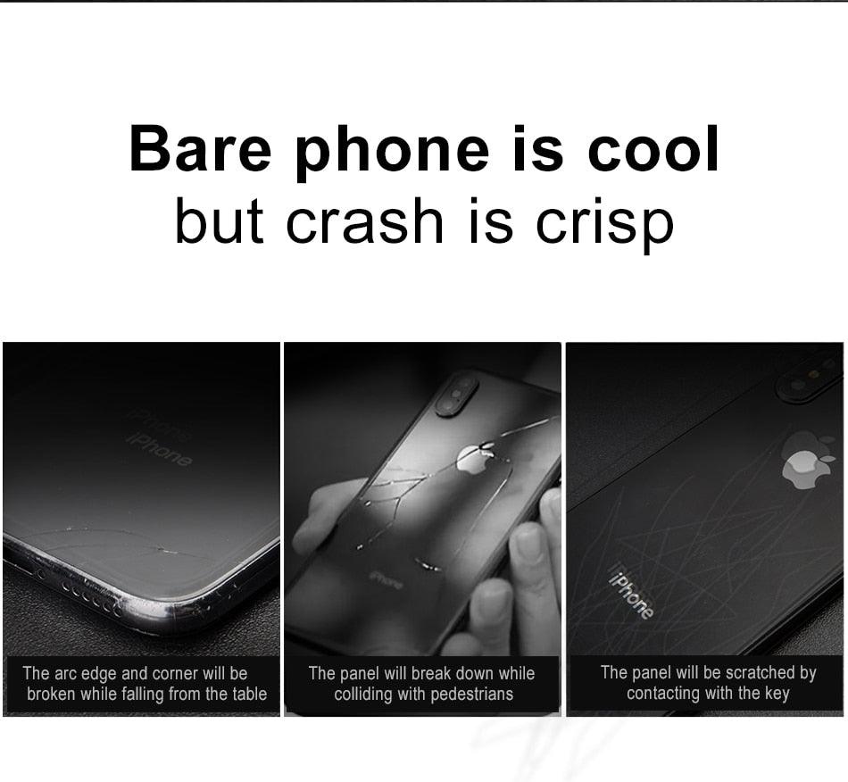 Protecteur arrière en verre trempé 9D pour modèles d'iPhone