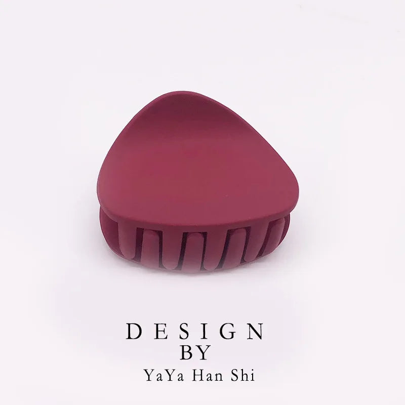Korean Fashion Design Women Hair Claw Solid Color Hair Crab Retro Square Scrub Hair Clips - Korvel
