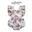 Combinaison à volants imprimée florale pour bébés filles avec bandeau