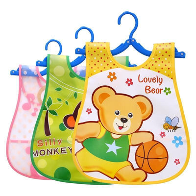 Adjustable Animal Print Waterproof Feeding Bibs for Kids