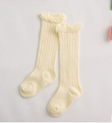 Charming Non-Slip Cotton Knee High Socks with Bow for Baby Girls - Korvel