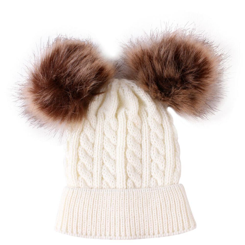 Charming Newborn Baby Winter Knit Hat with Pompom