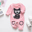 Floral Dinosaur Car Printed Baby Romper - Long Sleeve