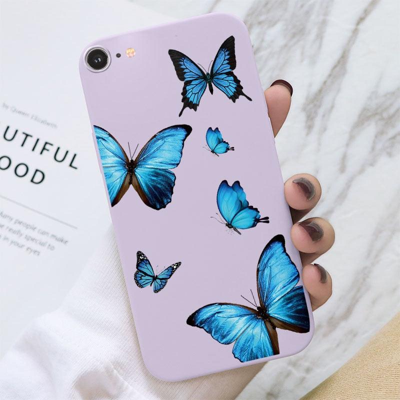 Coque de téléphone mobile tendance avec motif papillon pour iPhone 7/8/SE