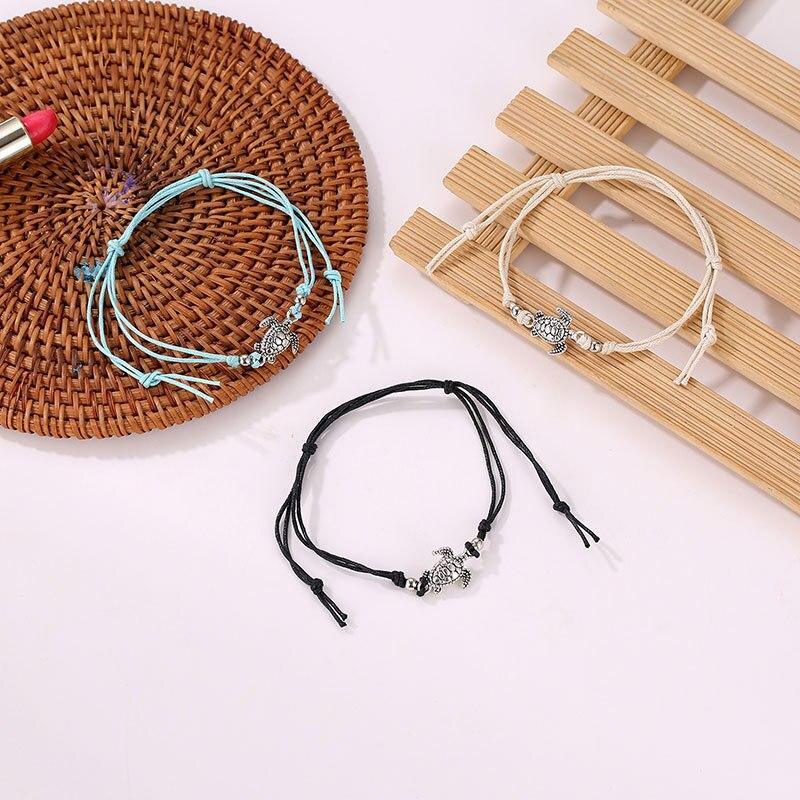 Handmade Vintage Turtle Ankle Bracelet for Women