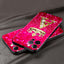 Coque de téléphone à lettres brillantes roses pour iPhone - Protection scintillante