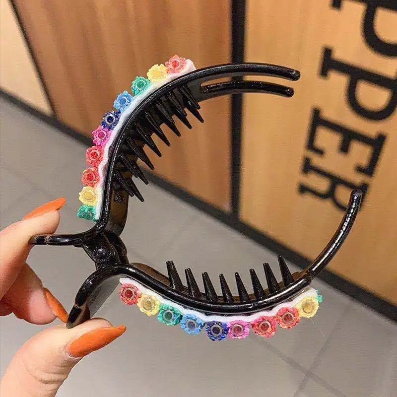 Korean Rainbow Hair Clips Big Crabs For Ponytail Bun Hair Clamps - Korvel