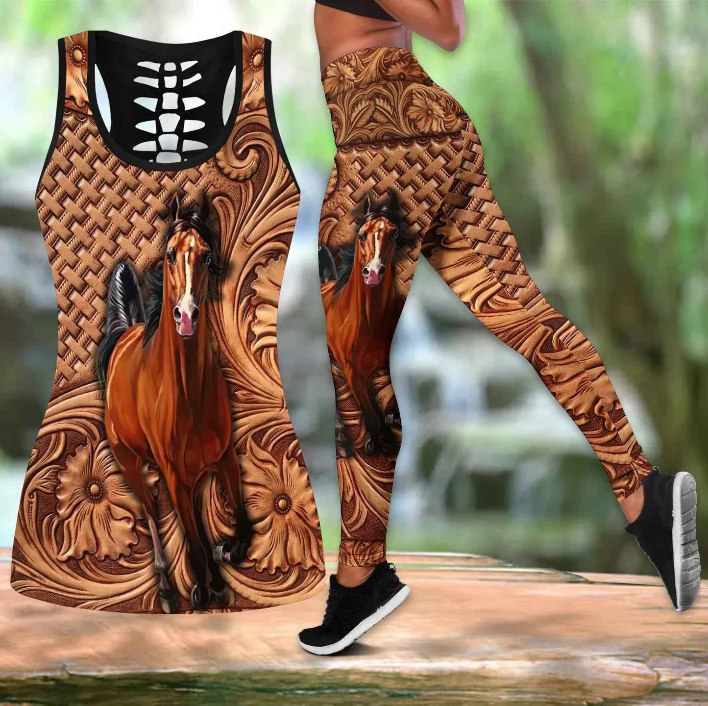 Ensemble de vêtements de sport Love Horse imprimé en 3D