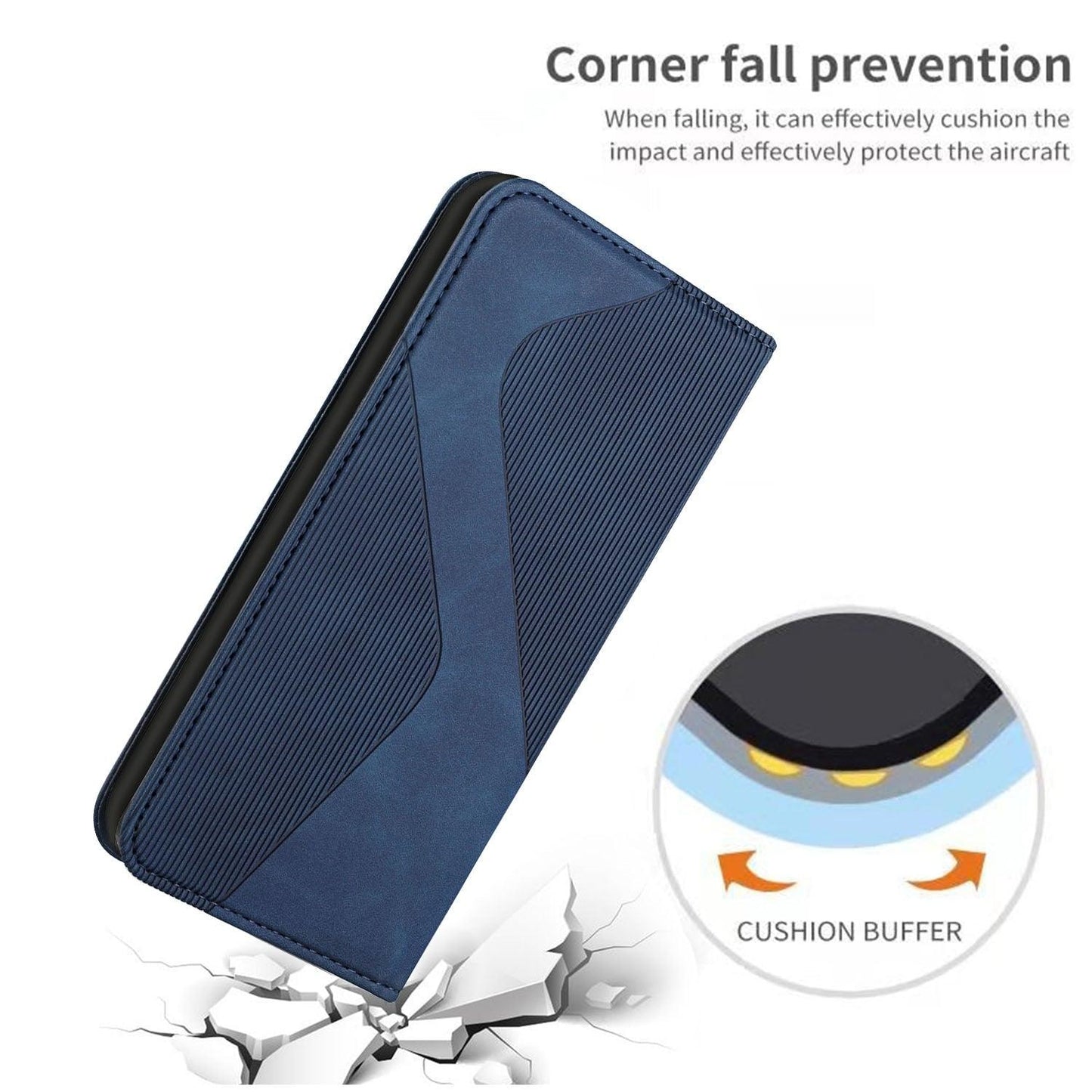 Coque portefeuille flip bleue de luxe pour iPhone 14/13/12/11