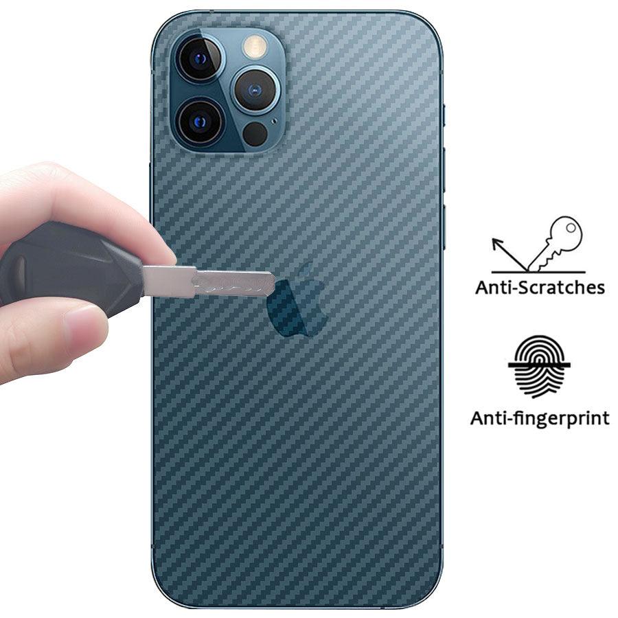 Protecteur d'écran arrière en fibre de carbone pour iPhone