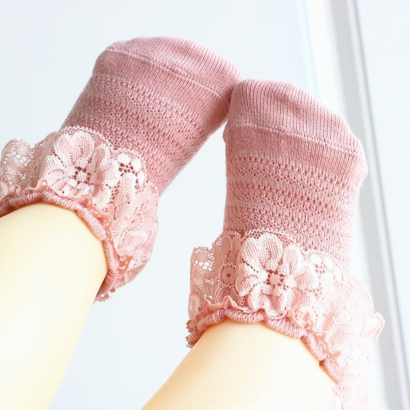 Calcetines para Niña con Lazos de Encaje y Flores