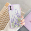 Butterfly Lavender Flower Phone Case for iPhone 13 Mini & 14 Pro Max