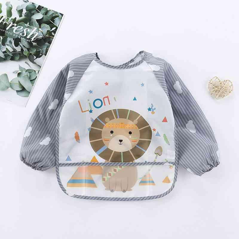 Adorable Waterproof Long Sleeve Baby Feeding Smock with Cartoon Design - Korvel