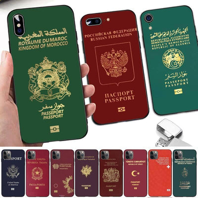 Coque de téléphone Fashion Passport pour iPhone - Protection élégante