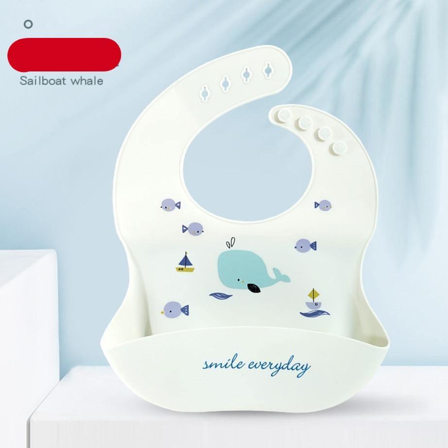 Bib de Silicona para Bebés con Pocket para Comida - Impermeable y Fácil de Limpiar