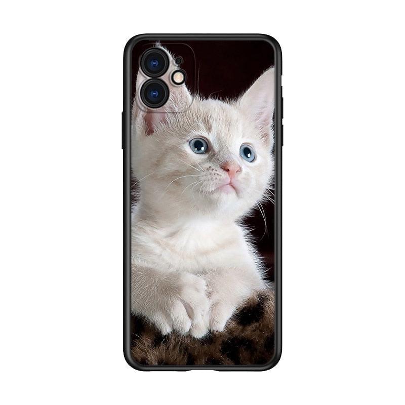 Black Big Eye Cat Phone Case for iPhone Series