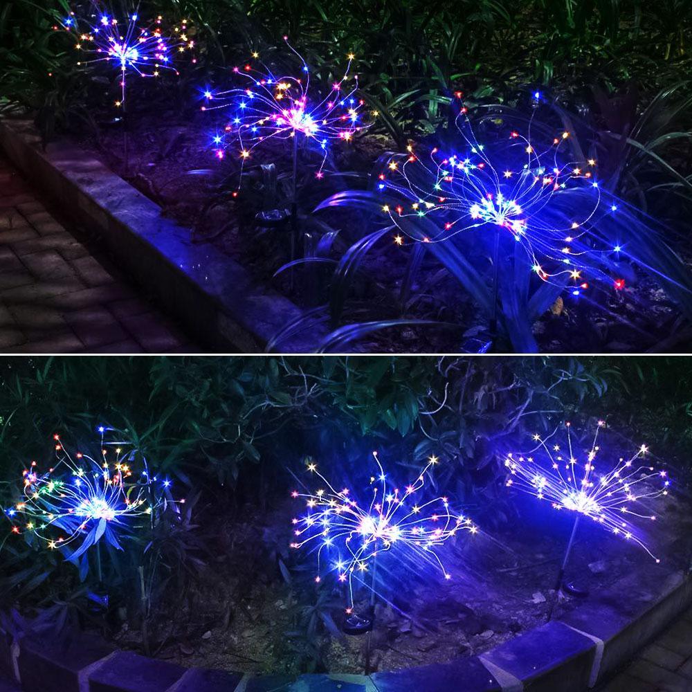 Modern Luxury LED Solar Garden Lamp - Tree Fireworks Design
