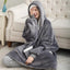 Winter Warm Fleece Wearable Hooded Blanket Fluffy TV Blanket Hoodie - Korvel