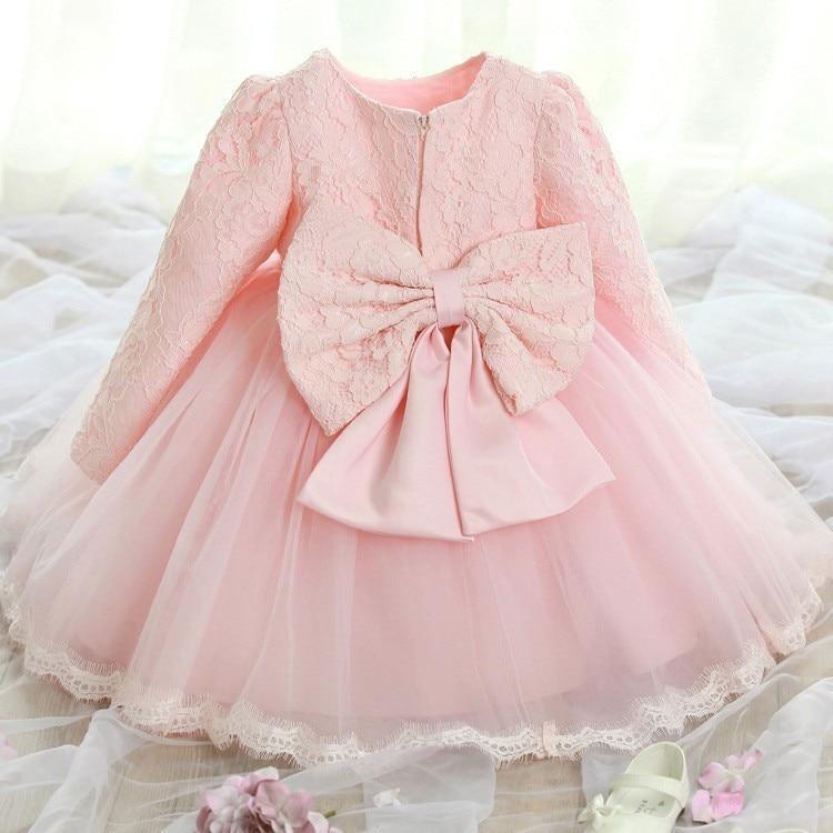 Luxury Handmade Pink Dress for Baby Girls' First Birthday