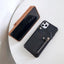 Funda cruzada de cuero de lujo con correa para billetera para iPhone