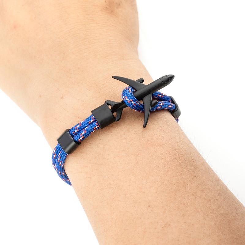 Pulsera de Ancla Negra Moderna y Elegante para Hombres y Mujeres