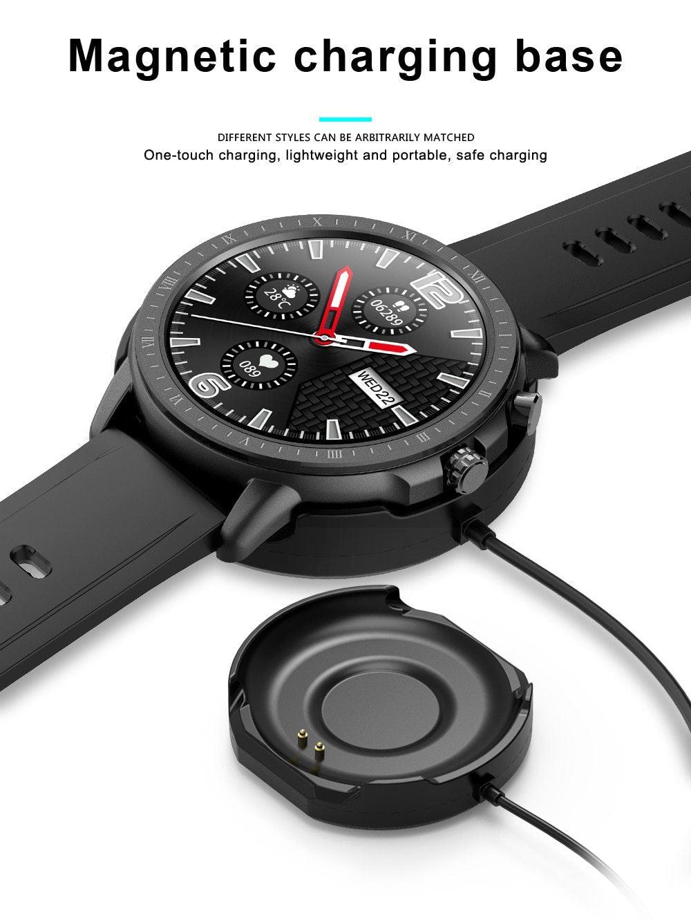 Montre intelligente unisexe élégante avec moniteur de fréquence cardiaque et design étanche