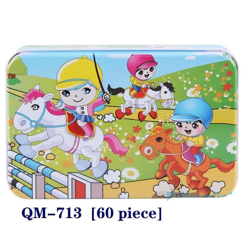 60-Piece Cartoon Animal Wooden Puzzle for Kids - Educational Fun Toy - Korvel